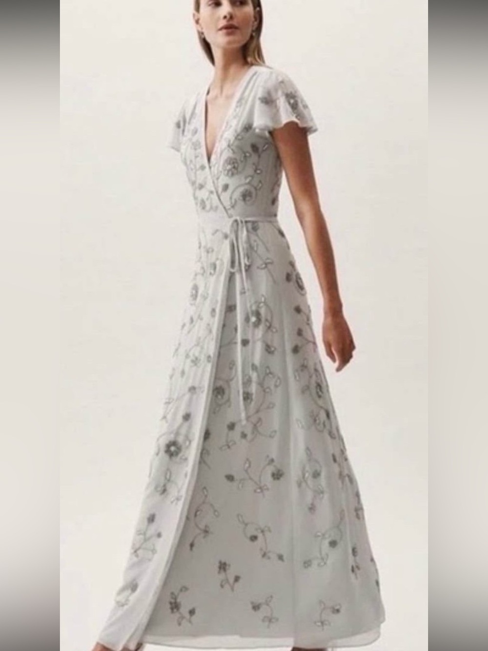 BHLDN 👗Gray / Blue Wrap Maxi Dress Plus 👗Bonus Buy👗